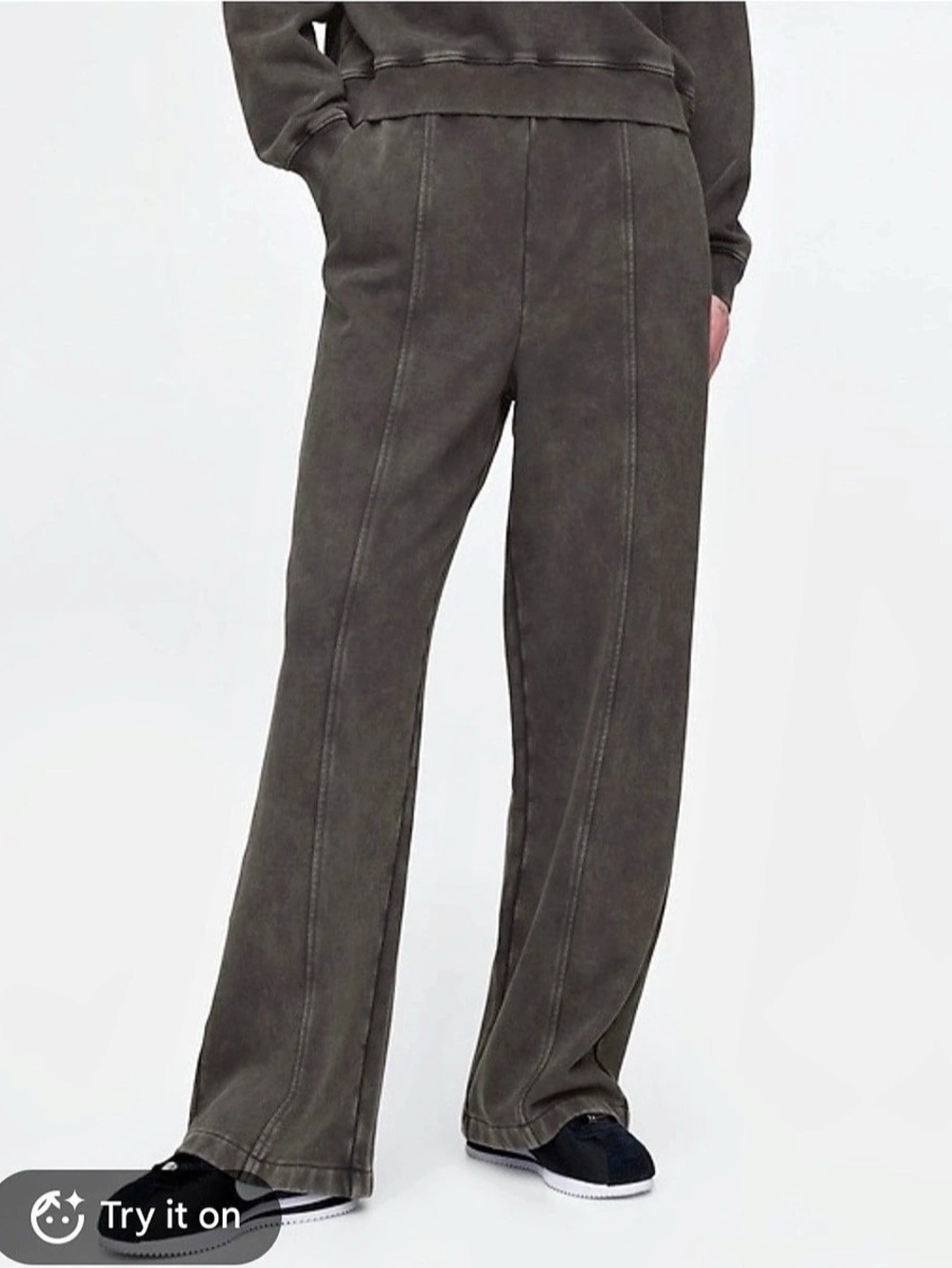 GAP VintageSoft Baggy Wide-Leg Sweatpants Gray Medium Euc.